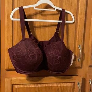 NWT burgundy underwire bra by housing size 46DDD